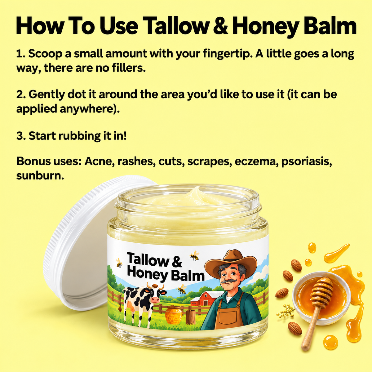 Tallow & Honey Balm - 2 oz